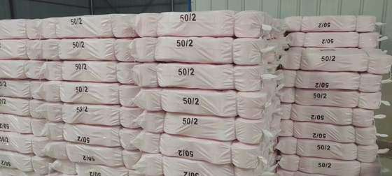 حلقة بيضاء البصرية نسج خيوط البوليستر 50/2 50/3 100 ٪ البوليستر مادة الألياف مستقرة
