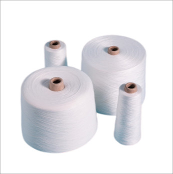 حلقة بيضاء البصرية نسج خيوط البوليستر 50/2 50/3 100 ٪ البوليستر مادة الألياف مستقرة