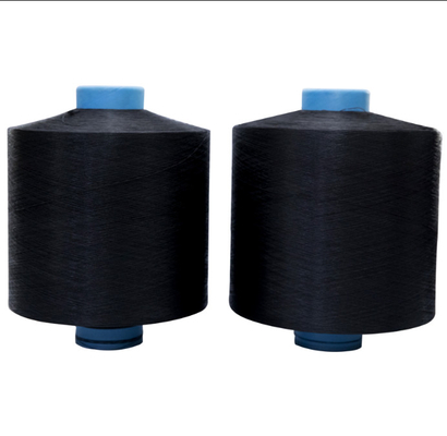 75d/36f، 150d/48f Dope Dyeed Balck خام أبيض DTY 100% خيط البوليستر للخياطة النسيج